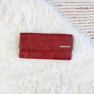 Kenneth Cole Reaction Red Leather Wallet Clutch | 9"x4.5" | Chic & Functional